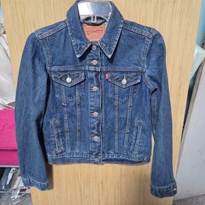 Levi's Size S‎ Denim Jacket Star Studded Trucker Embellished Western Jean Jacket